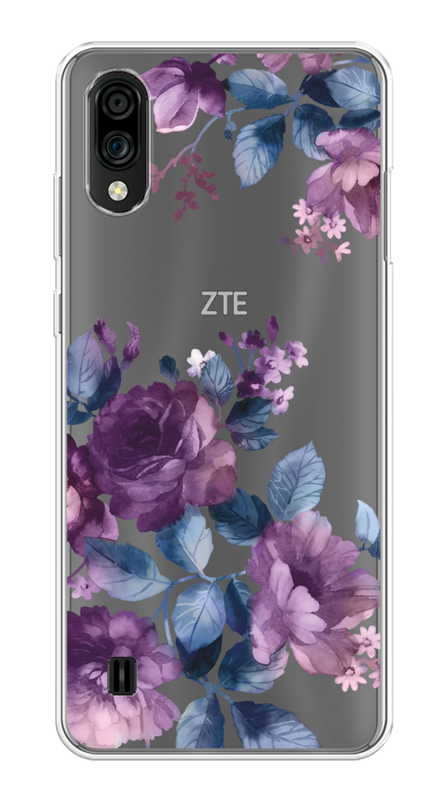 

Чехол на ZTE Blade A51 lite/Blade A5 (2020) "Purple Blossoms", Синий;фиолетовый, 134950-1