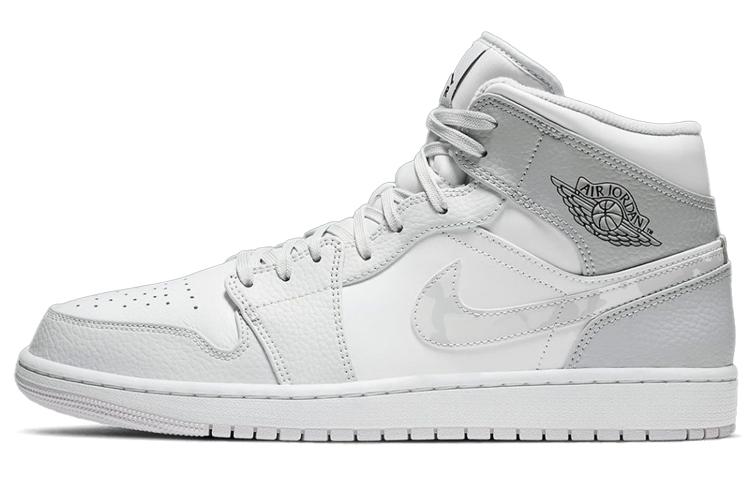 

Кеды унисекс Jordan Air Jordan 1 mid grey camo dior серые 43 EU, Серый, Air Jordan 1 mid grey camo dior