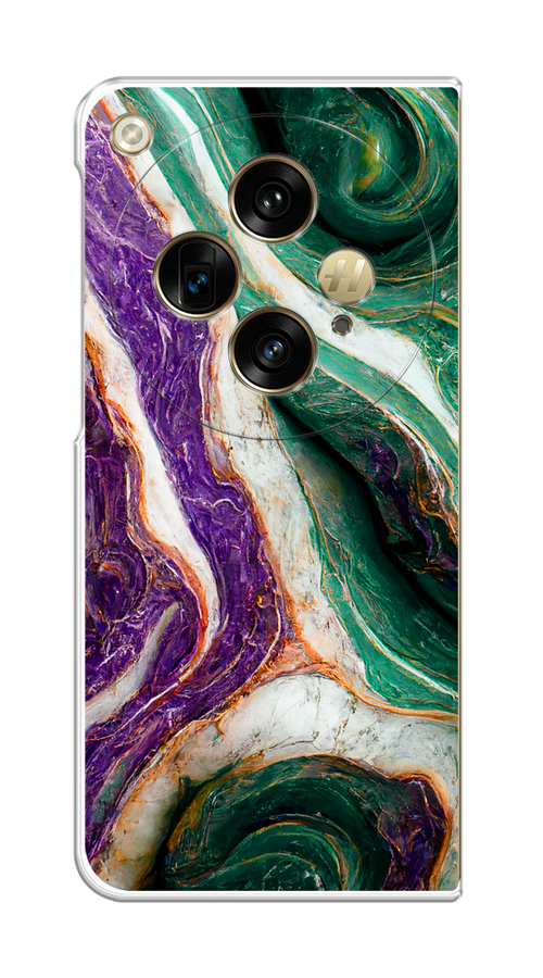 

Чехол на Oppo Find N3/OnePlus Open "Фиолетово-зеленый мрамор", Зеленый;фиолетовый, 154350-1
