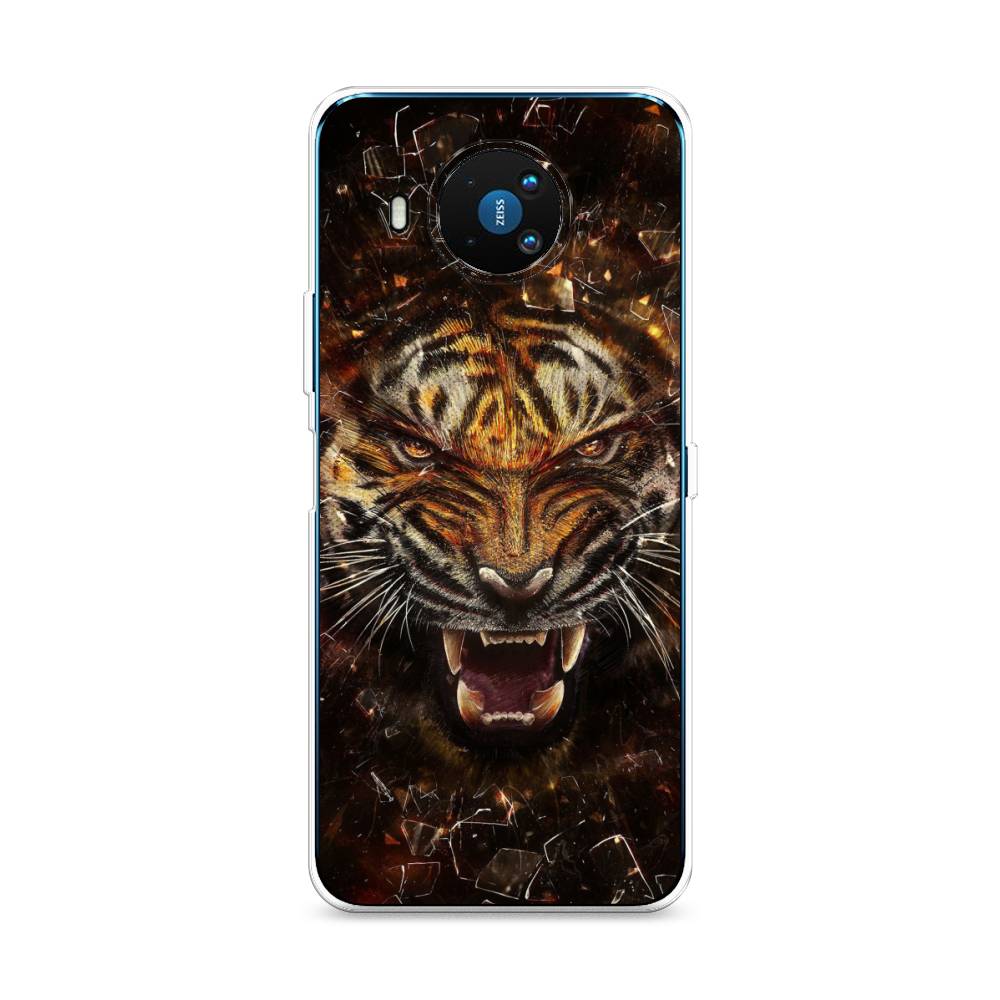 

Чехол на Nokia 8.3 "Тигр осколки", Оранжевый;серый;черный, 123550-1