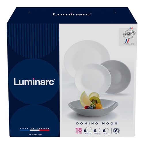 

Набор столовый Luminarc Domino Moon white and granit 18 предметов