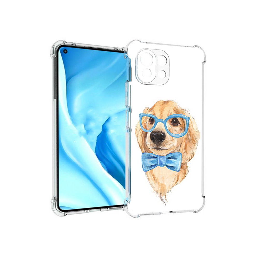 

Чехол MyPads Tocco для Xiaomi Mi 11 Lite Собака интеллигент (PT159462.256.159), Прозрачный, Tocco