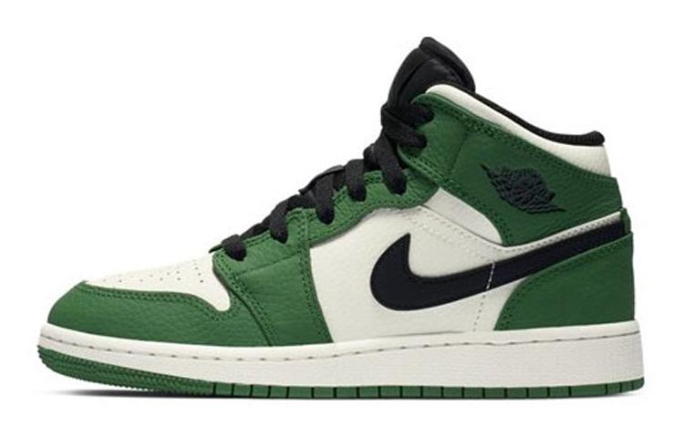 

Кеды унисекс Jordan Air Jordan 1 Mid GS зеленые 36 EU, Зеленый, Air Jordan 1 Mid GS