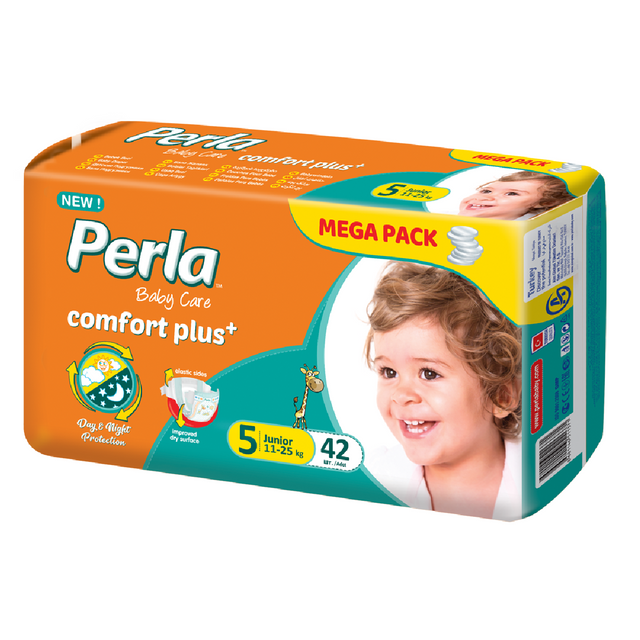 Подгузники Perla Mega Junior для малышей 11-25 кг. 5 размер 42 шт. 96000766