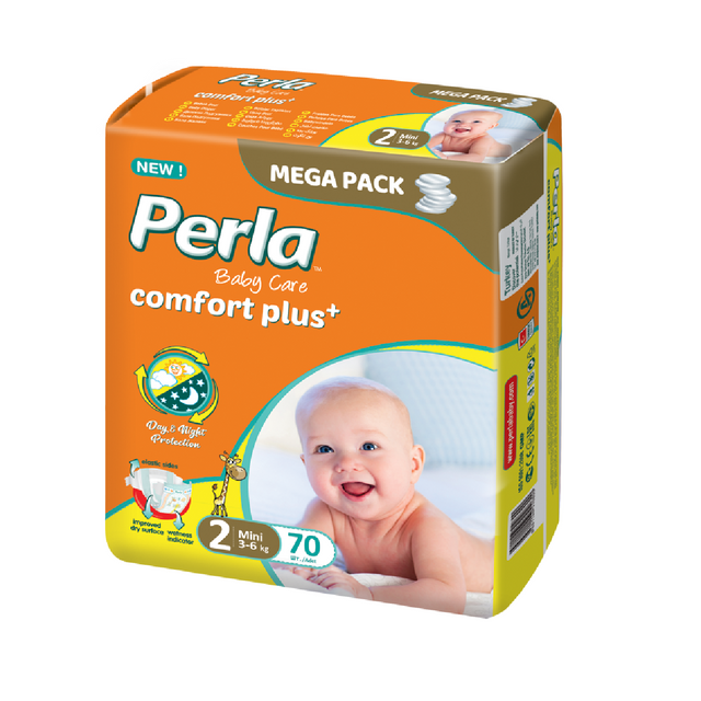 фото Подгузники perla mega mini для новорожденных 3-6 кг. 2 размер 70 шт. 96000762 perla baby