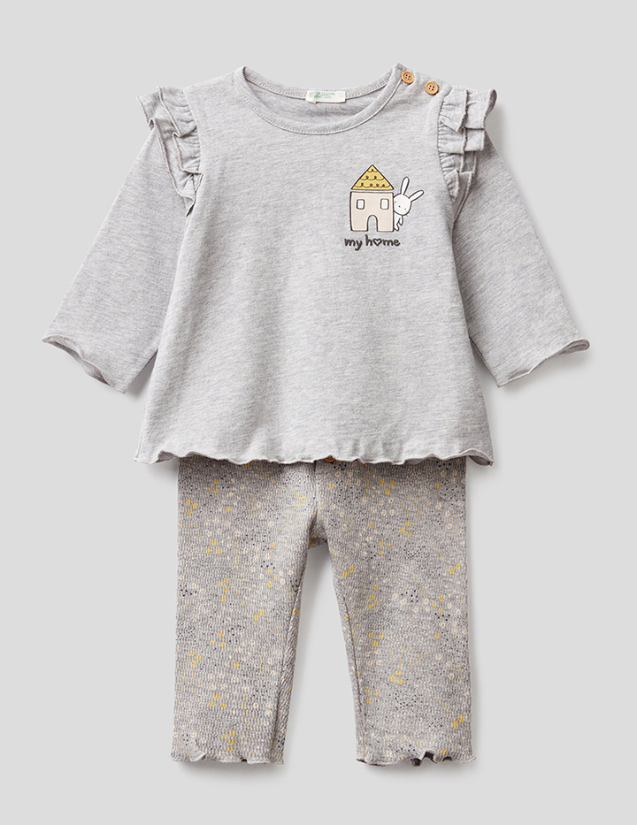 

Пижама детская United Colors of Benetton 21A_3ATNMM28Z_501 серый р.62, 21A_3ATNMM28Z_501