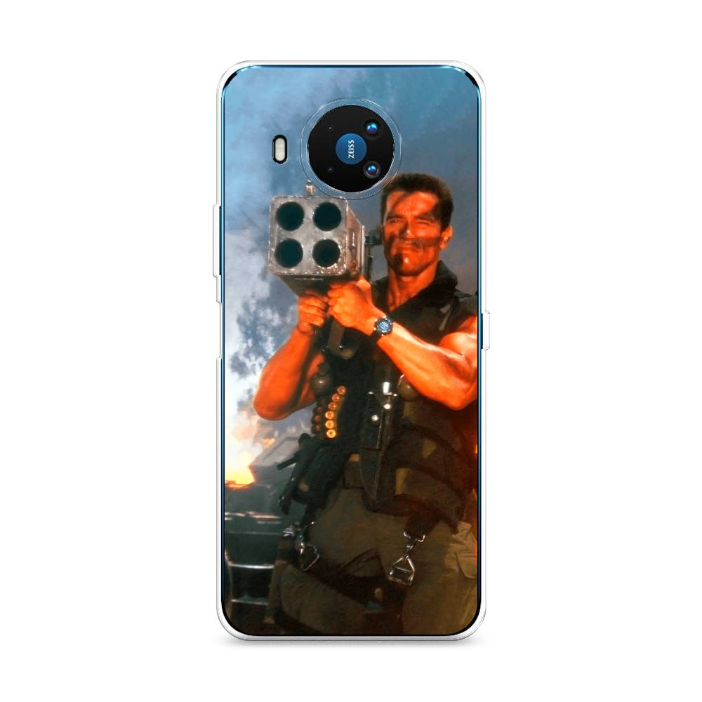 

Чехол на Nokia 8.3 "Арнольд Шварцнеггер с базукой", Голубой;коричневый, 123550-6