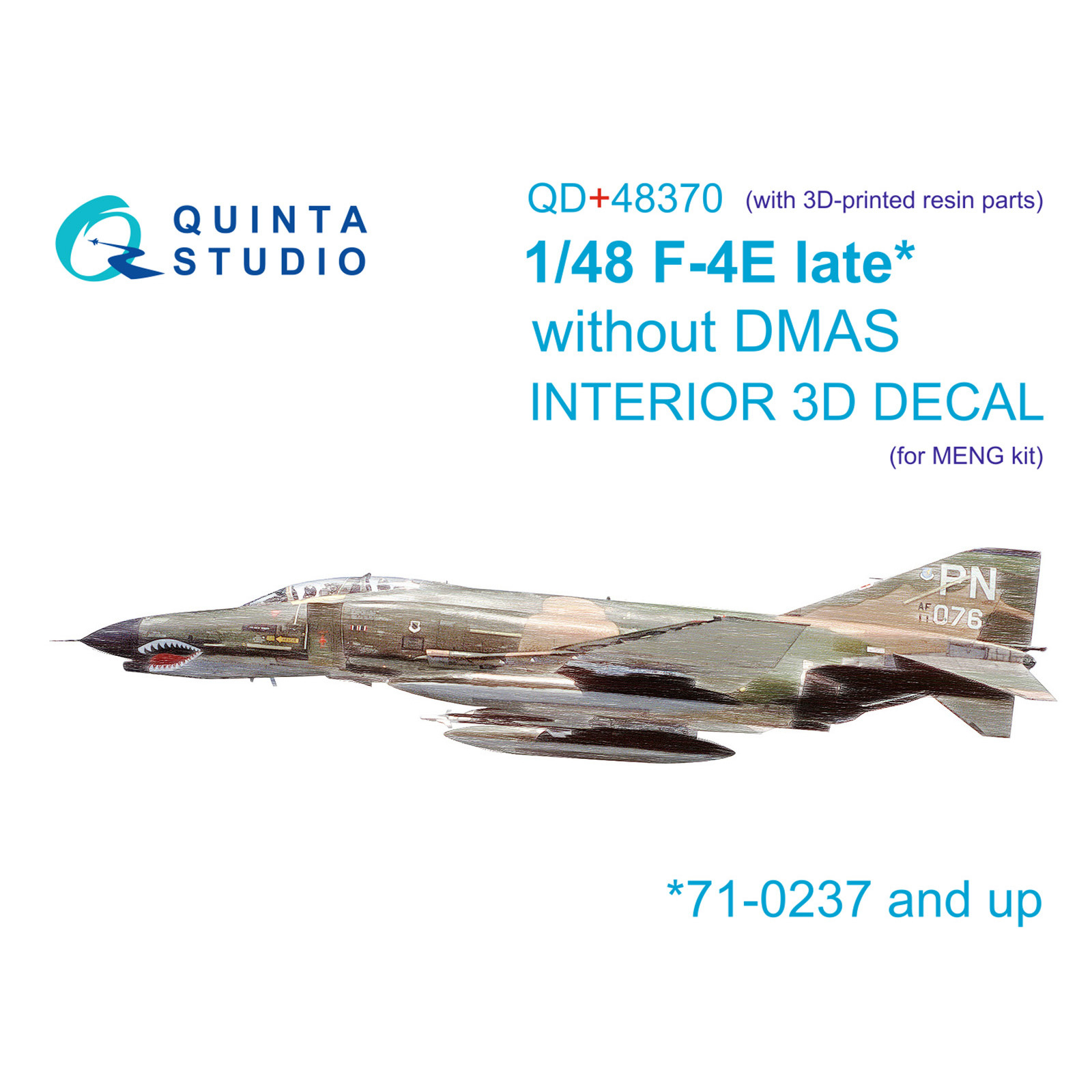 

3D Декаль интерьера Quinta Studio 1/48 кабины F-4E late без DMAS Meng QD+48370, Цветной