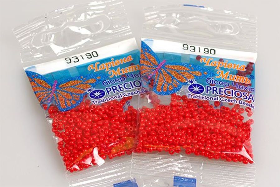 

Бисер Preciosa Чехия 10/0, красный, глянцевый, упаковка 5 г
