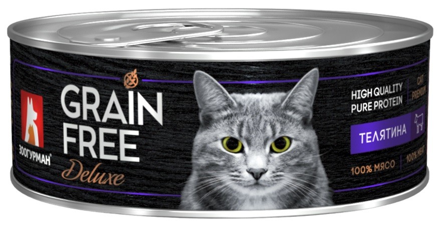 фото Консервы для кошек зоогурман grain free телятина, 100г, 24шт