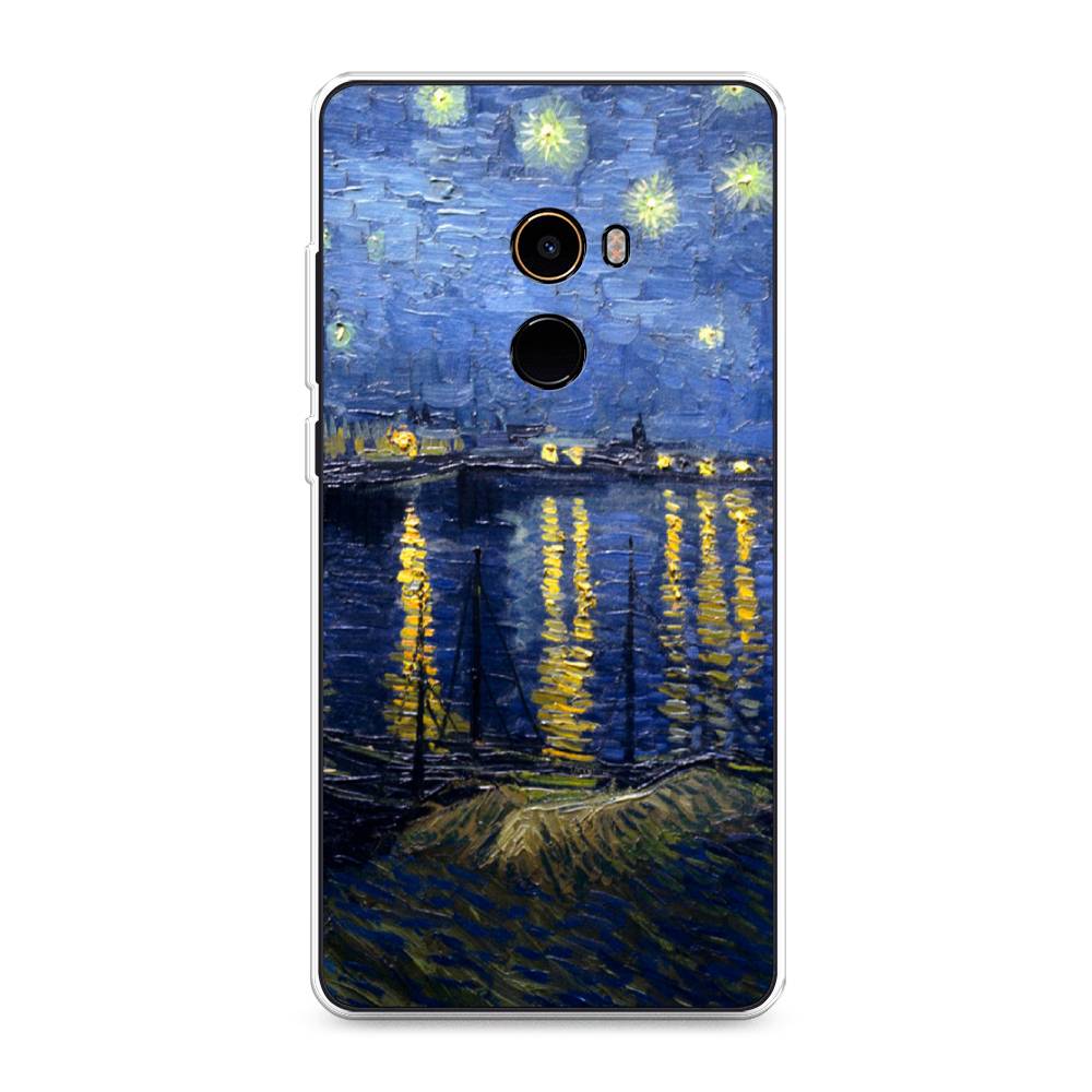 

Чехол на Xiaomi Mi Mix 2 "Звездная ночь над Роной", Синий;желтый, 32550-4