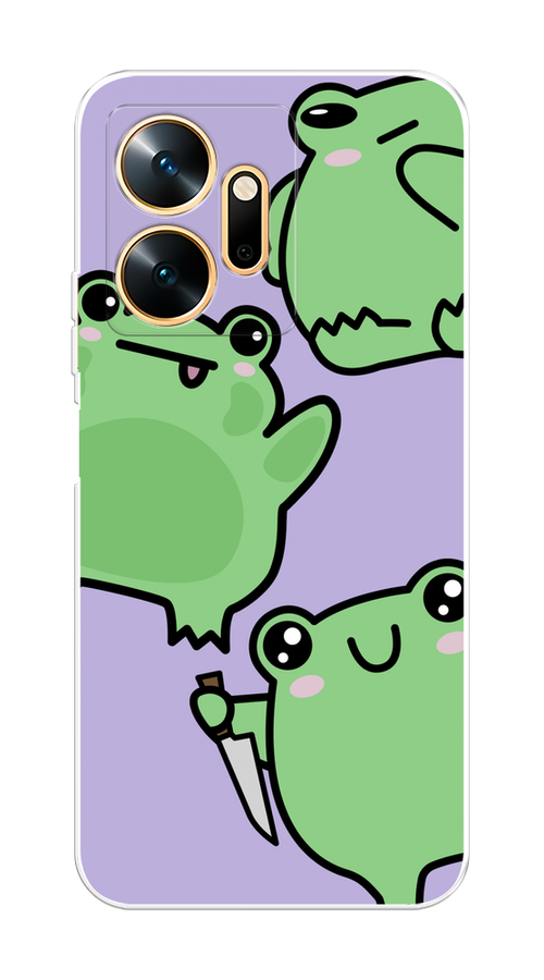 

Чехол на Infinix Zero 20 "Опасные лягушата", Фиолетовый;зеленый;черный, 3102550-1