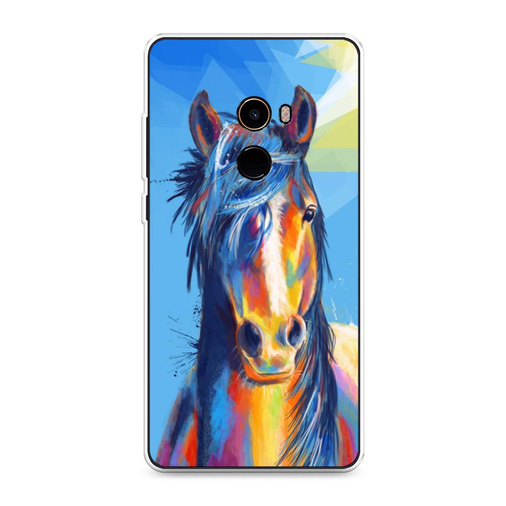 

Чехол на Xiaomi Mi Mix 2 "Лошадь арт 3", Голубой;желтый;синий, 32550-1