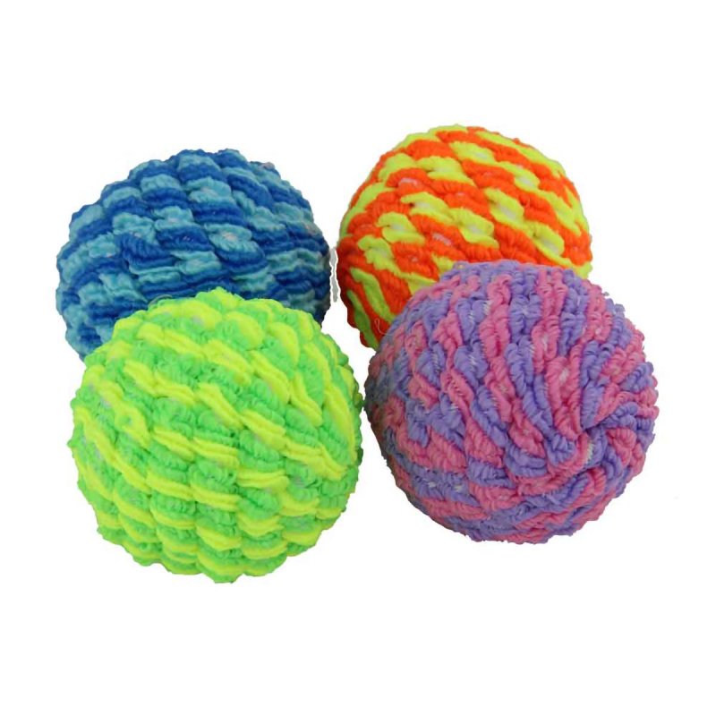 Мячик Dogman для кошек плетеный гремящий, 4 см, 30 шт, цвета в ассортименте