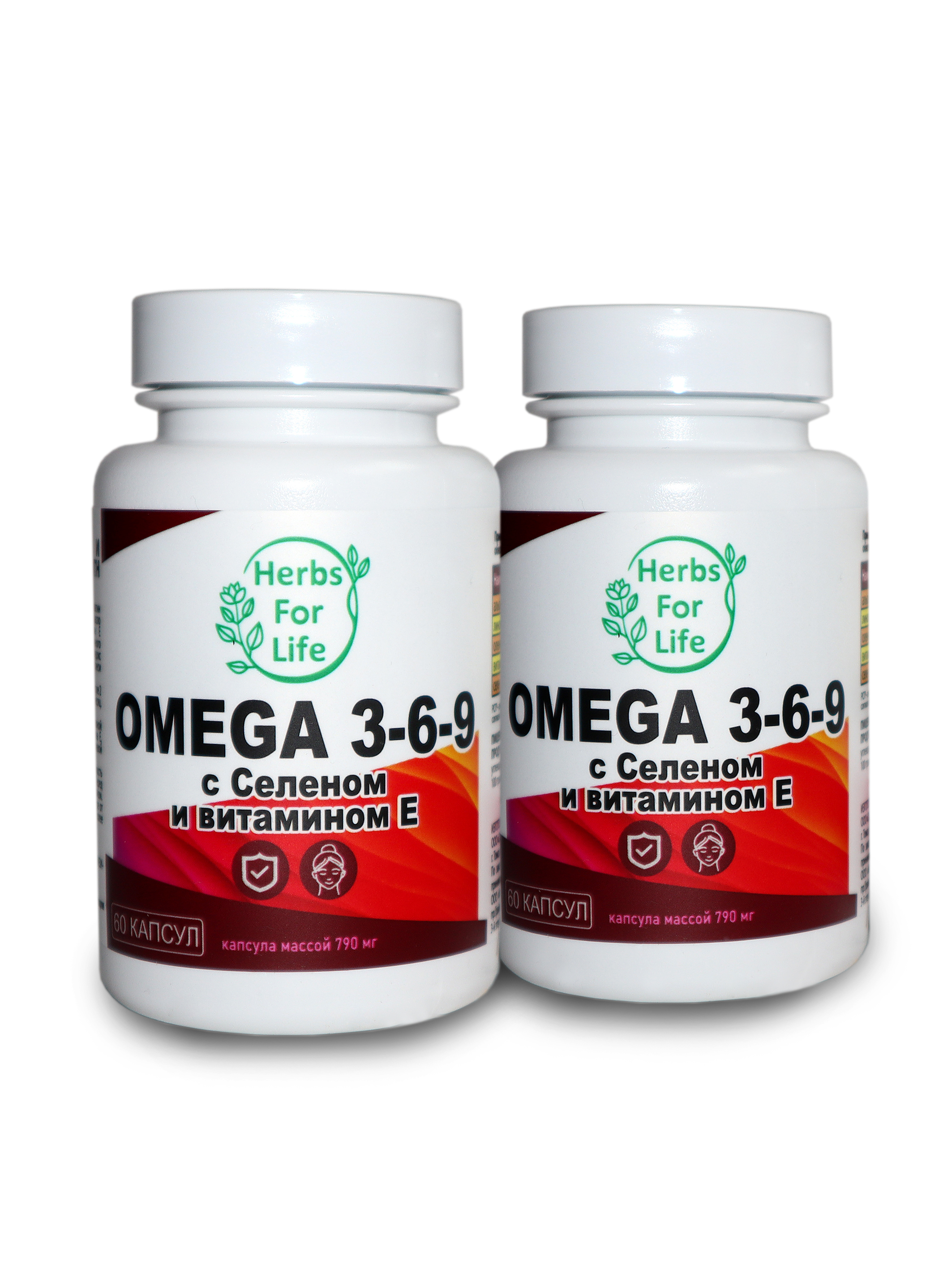 

Herbs For Life OMEGA 3-6-9 c Селеном и витамином E капсулы 790 мг 60 шт.+60 шт.
