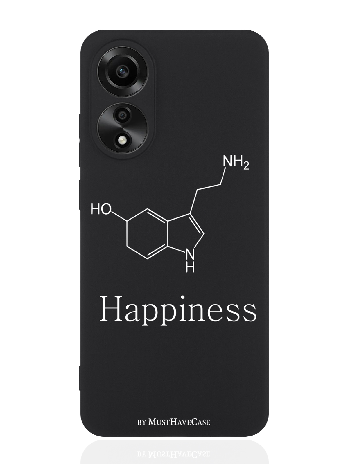 

Чехол для смартфона Oppo A78 4G черный силиконовый Молекула счастья, Черный;белый, Oppo A78 4G