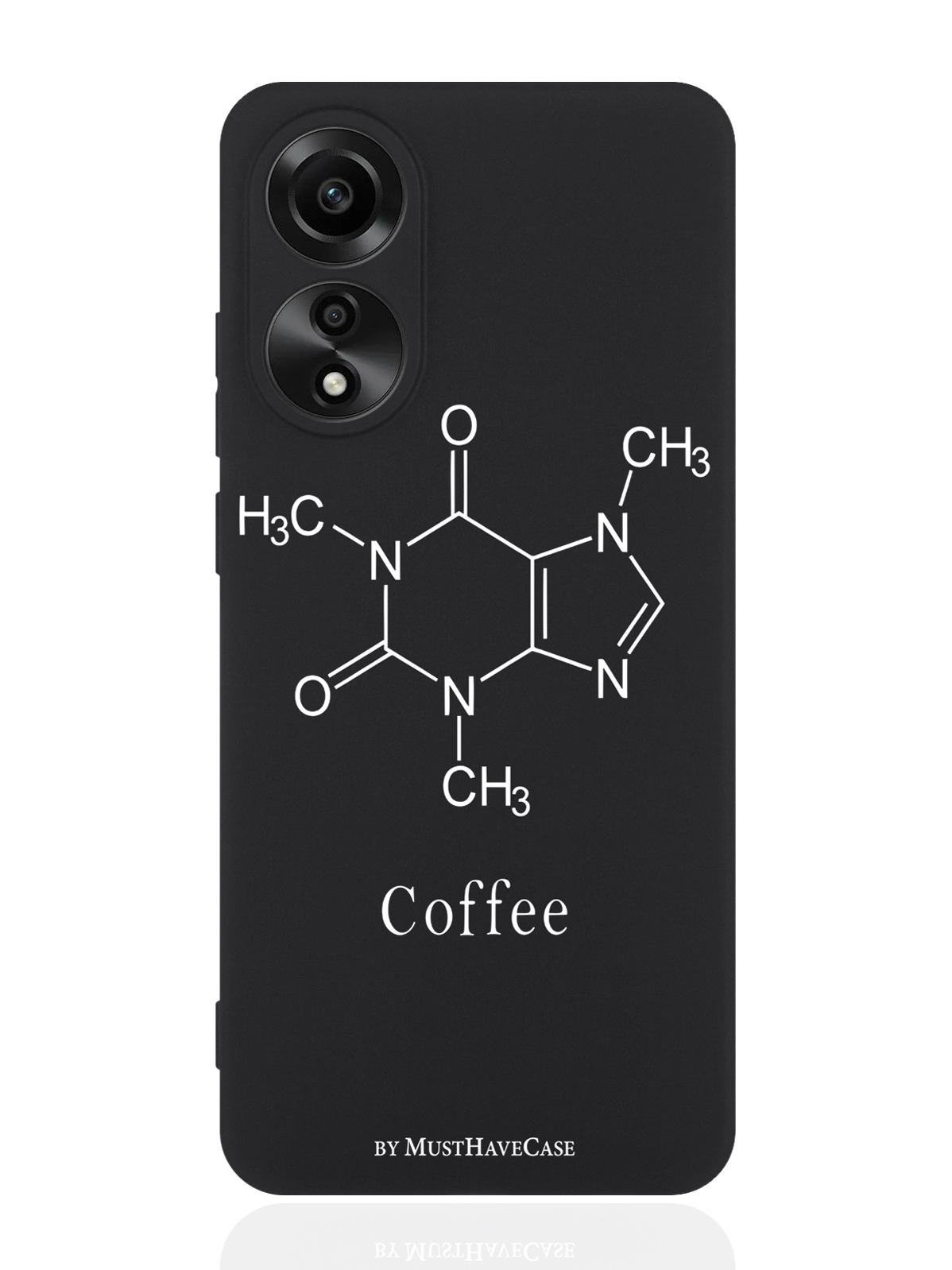 

Чехол для смартфона Oppo A78 4G черный силиконовый Молекула кофе, Черный;белый, Oppo A78 4G