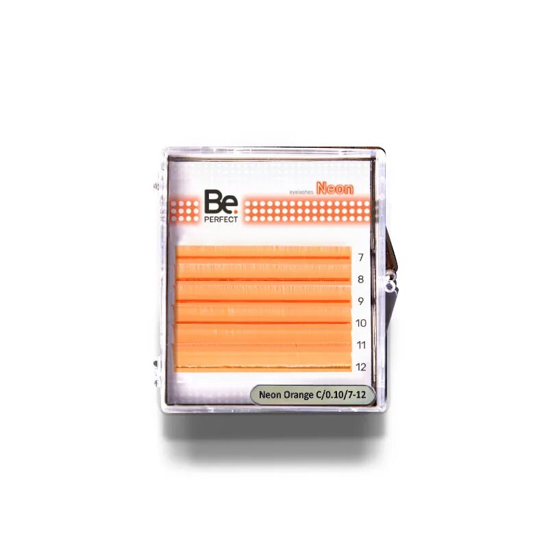 Ресницы цветные Be Perfect Neon Orange MINI 6 линий C 0.10 7-12 мм