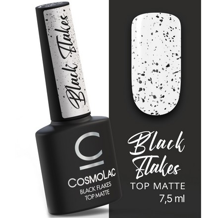 Топ для гель-лака CosmoLac Matte Black Flakes 7,5 мл