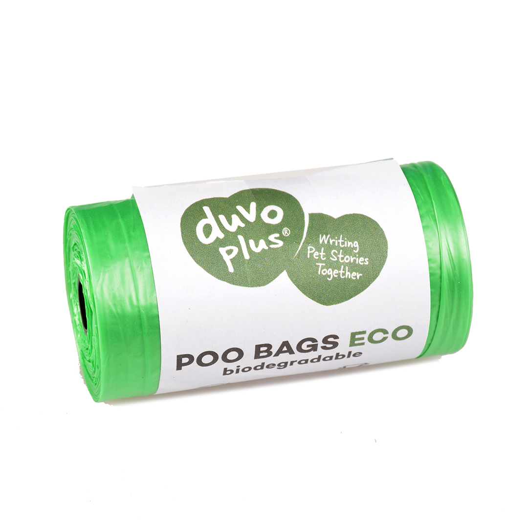 Пакеты биоразлагаемые для уборки за собакой DUVO+, зелёные, 34.5х18см, 80шт