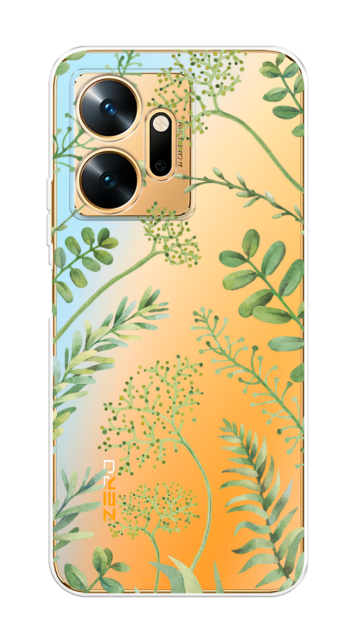 

Чехол на Infinix Zero 20 "Green Leaves", Зеленый;прозрачный, 3102550-1