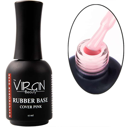 фото База для гель-лака the virgin beauty, rubber cover pink, 17 мл