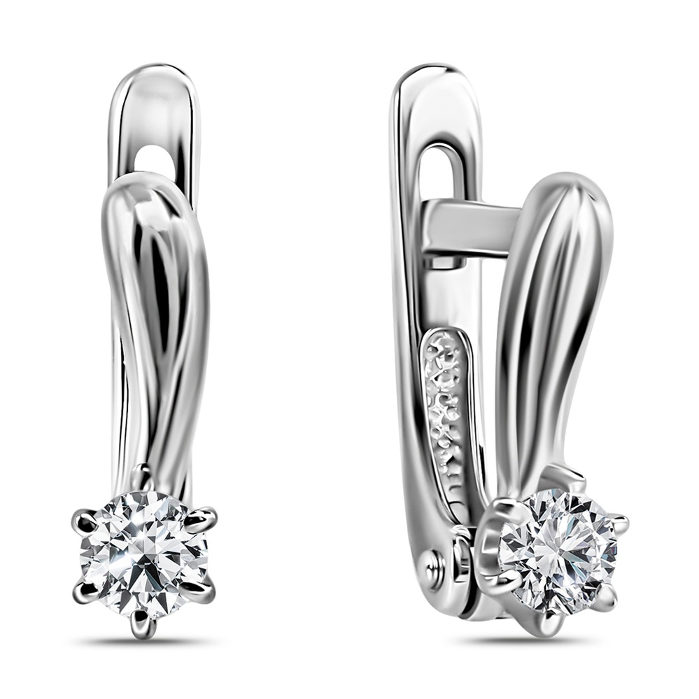 

Серьги из серебра 585Gold 702012456, фианит, 702012456