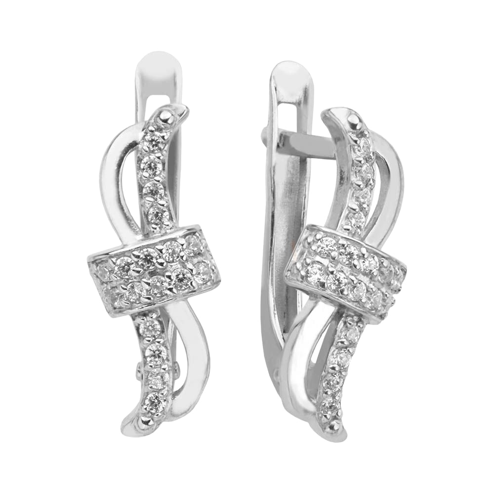 

Серьги из серебра 585Gold 702002143, фианит, 702002143
