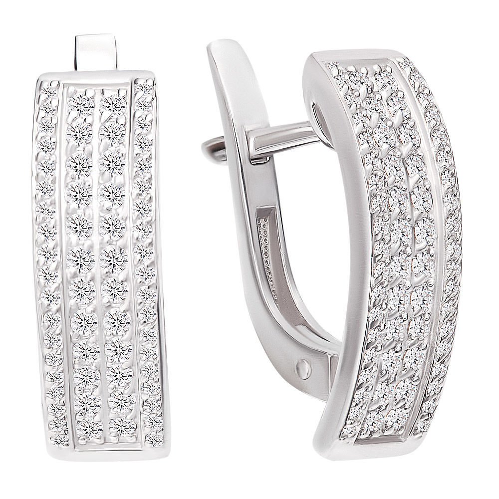 

Серьги из серебра 585Gold 702003105, фианит, 702003105