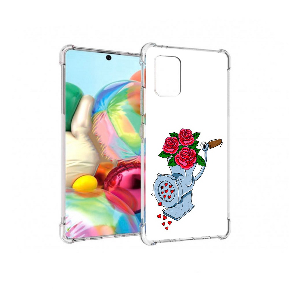 

Чехол MyPads Tocco для Samsung Galaxy A71 Цветочные сердца (PT226912.529.199), Прозрачный, Tocco