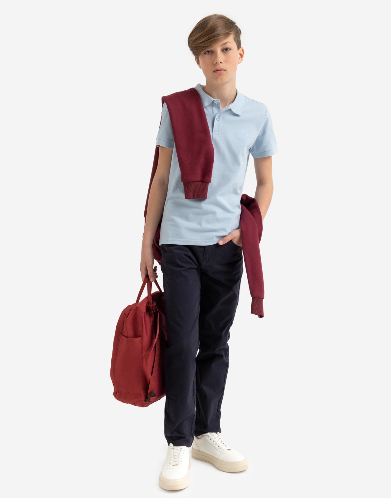 Детские брюки и шорты Школьные брюки Slim для мальчика Gloria Jeans BSU000186 темно-синий 12-13л/158