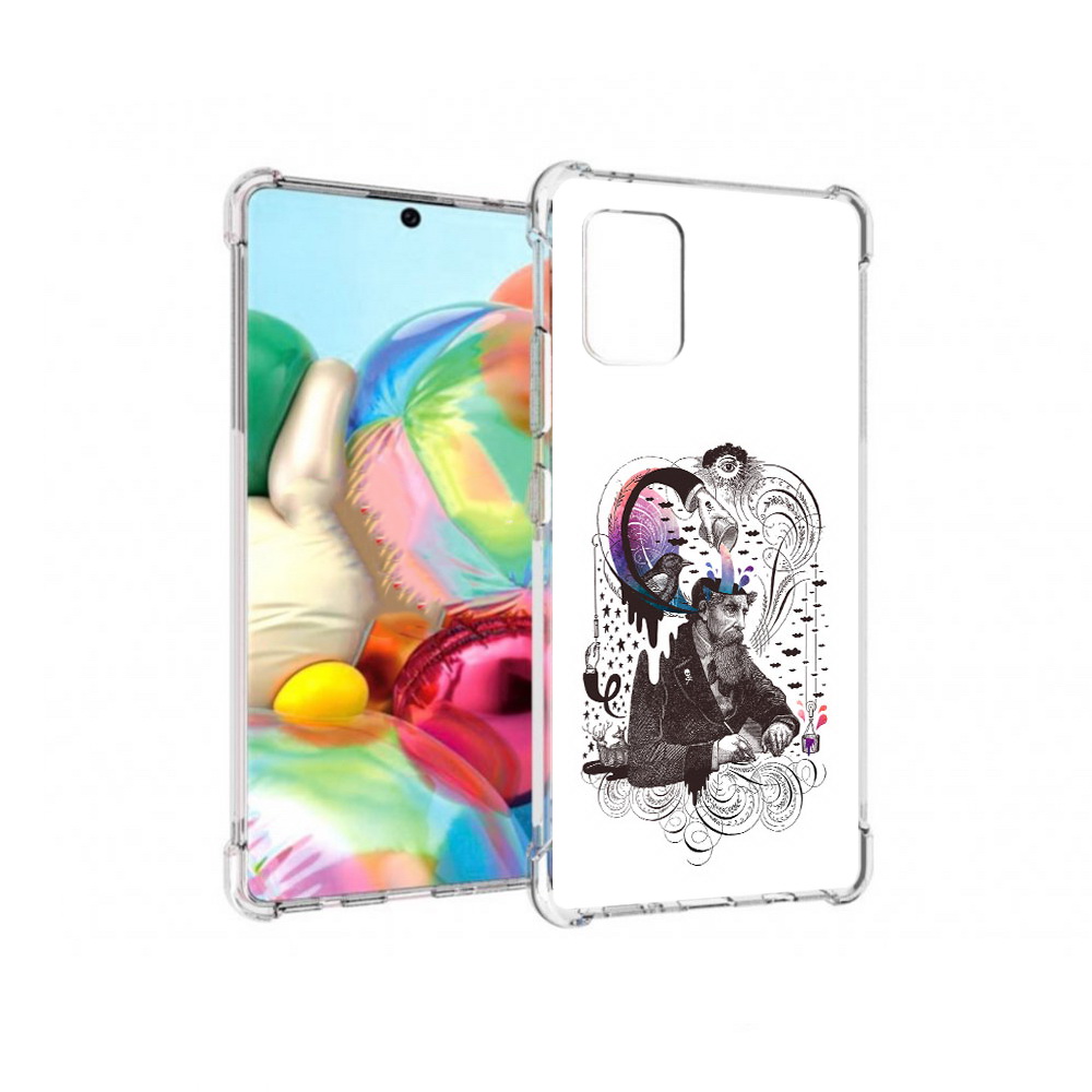 

Чехол MyPads Tocco для Samsung Galaxy A71 абстракция думающий мужчина (PT226912.529.210), Прозрачный, Tocco