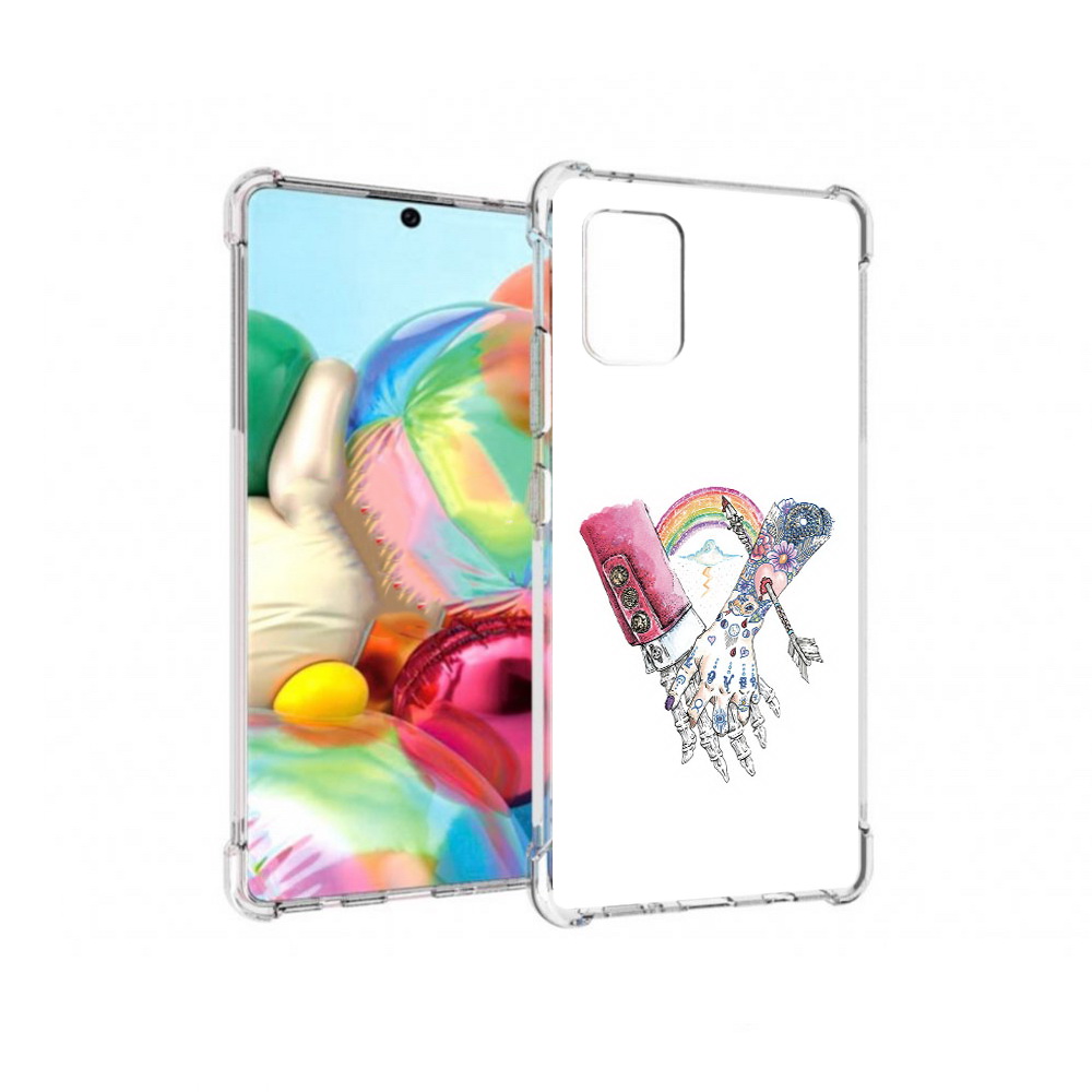 

Чехол MyPads Tocco для Samsung Galaxy A71 абстракция руки в татуировках (PT226912.529.212), Прозрачный, Tocco