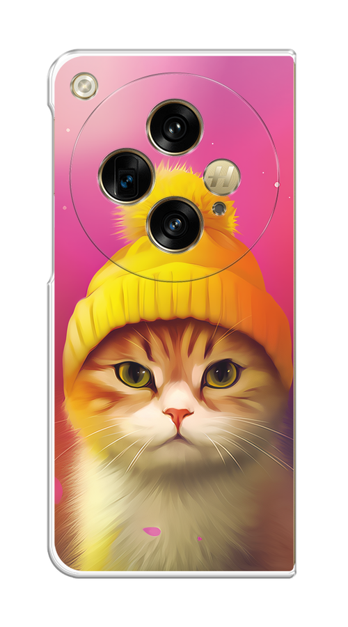 

Чехол на Oppo Find N3/OnePlus Open "Котик в шапочке", Розовый;желтый;бежевый, 154350-1