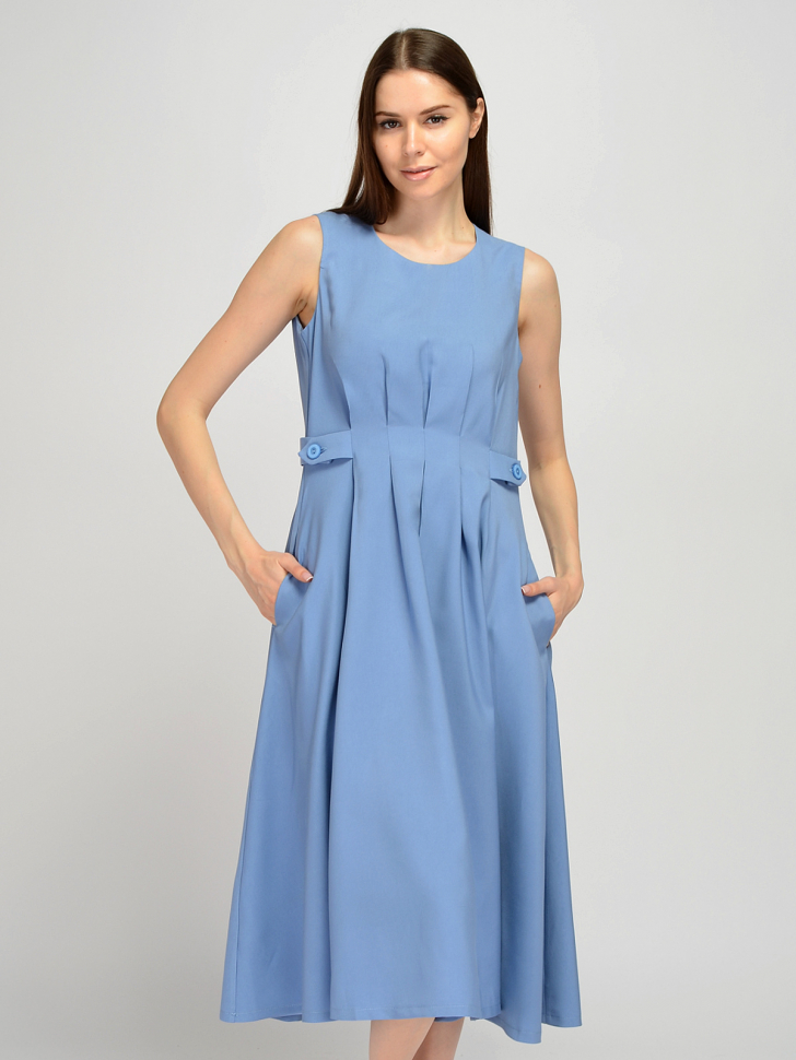 Платье женское Каляев 68441 голубое 44 RU