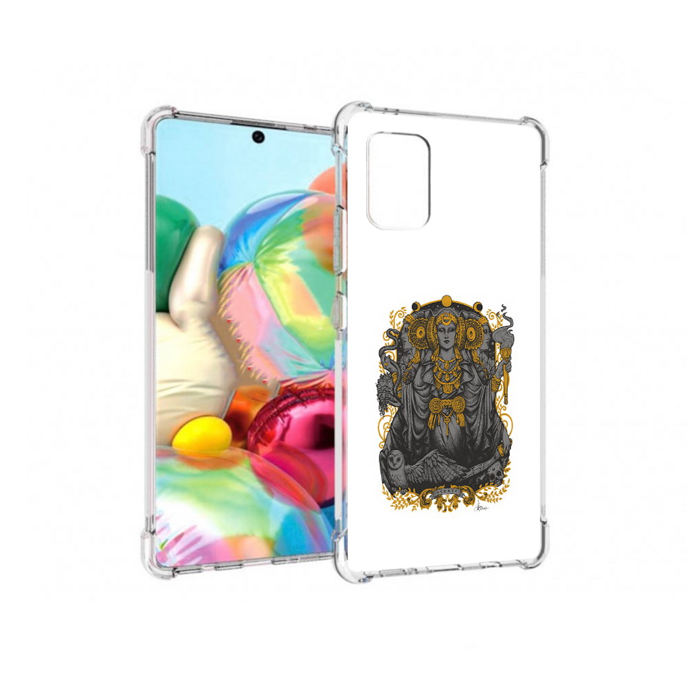 

Чехол MyPads Tocco для Samsung Galaxy A71 божество с золотыми элементами, Прозрачный, Tocco