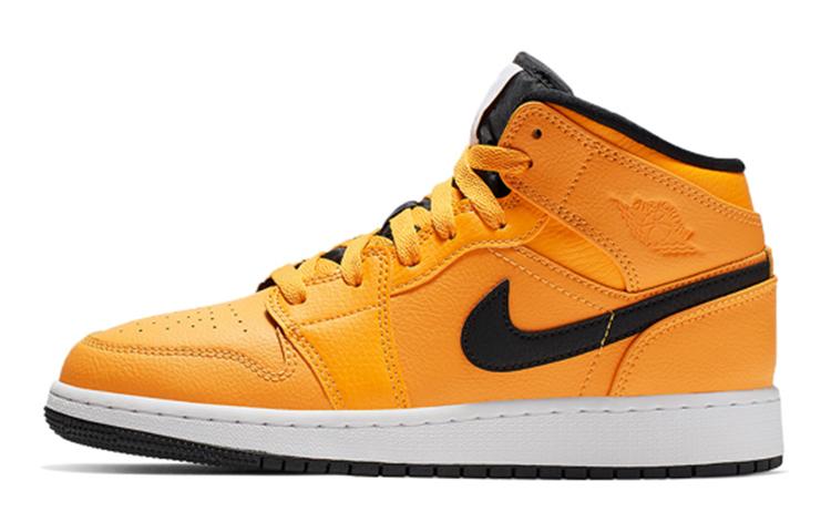 

Кеды унисекс Jordan Air Jordan 1 Mid GS желтые 36 EU, Желтый, Air Jordan 1 Mid GS