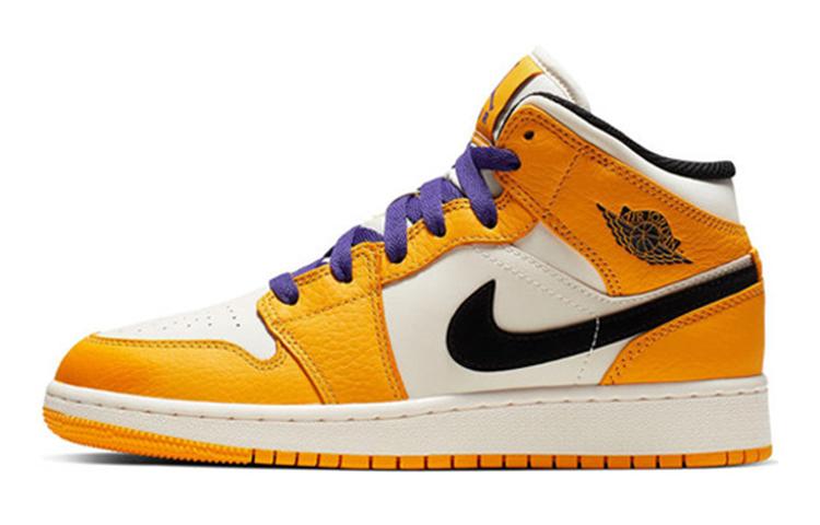 

Кеды унисекс Jordan Air Jordan 1 Mid GS желтые 36 EU, Желтый, Air Jordan 1 Mid GS