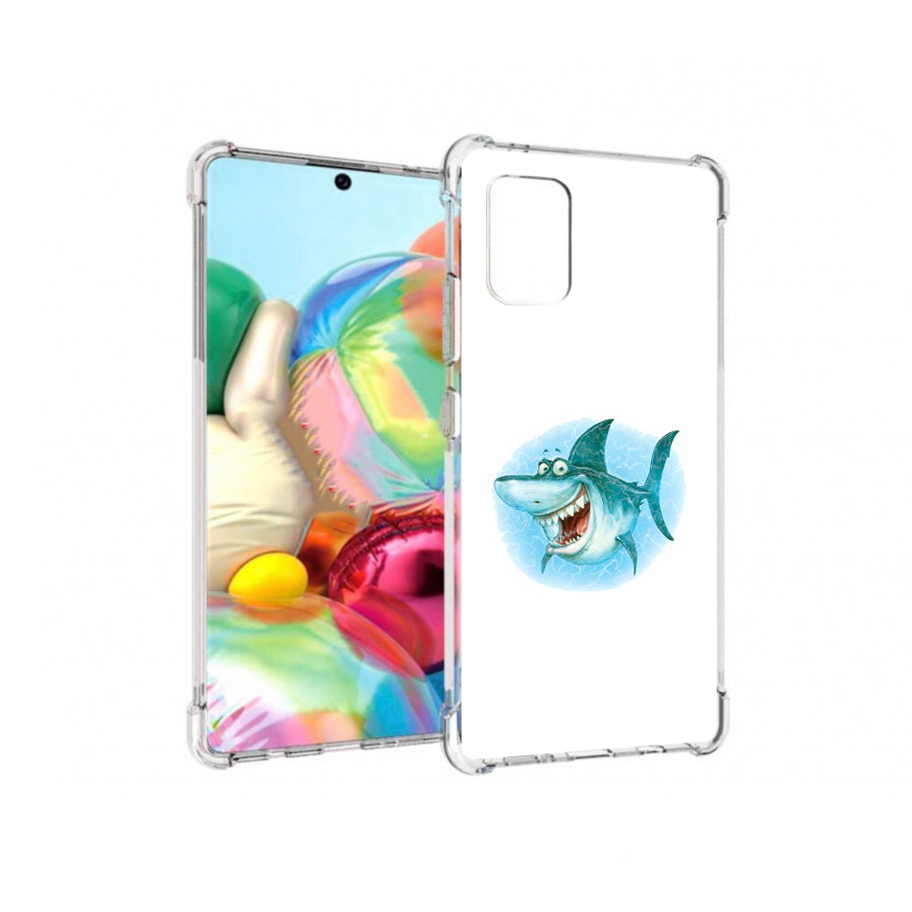 

Чехол MyPads Tocco для Samsung Galaxy A71 веселая акула (PT226912.529.261), Прозрачный, Tocco