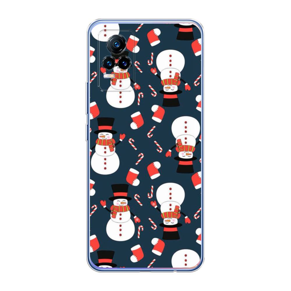 

Чехол для Vivo V21e 4G "Синие снеговики", Синий;белый;красный, 264550-5