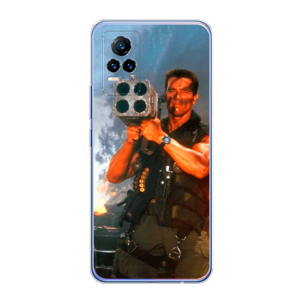 

Чехол на Vivo V21e 4G "Арнольд Шварцнеггер с базукой", Голубой;коричневый, 264550-6