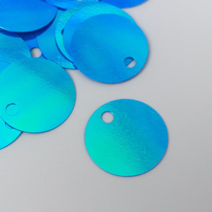 

Пайетки Круг сине-зелёные набор 30 гр d=2 см