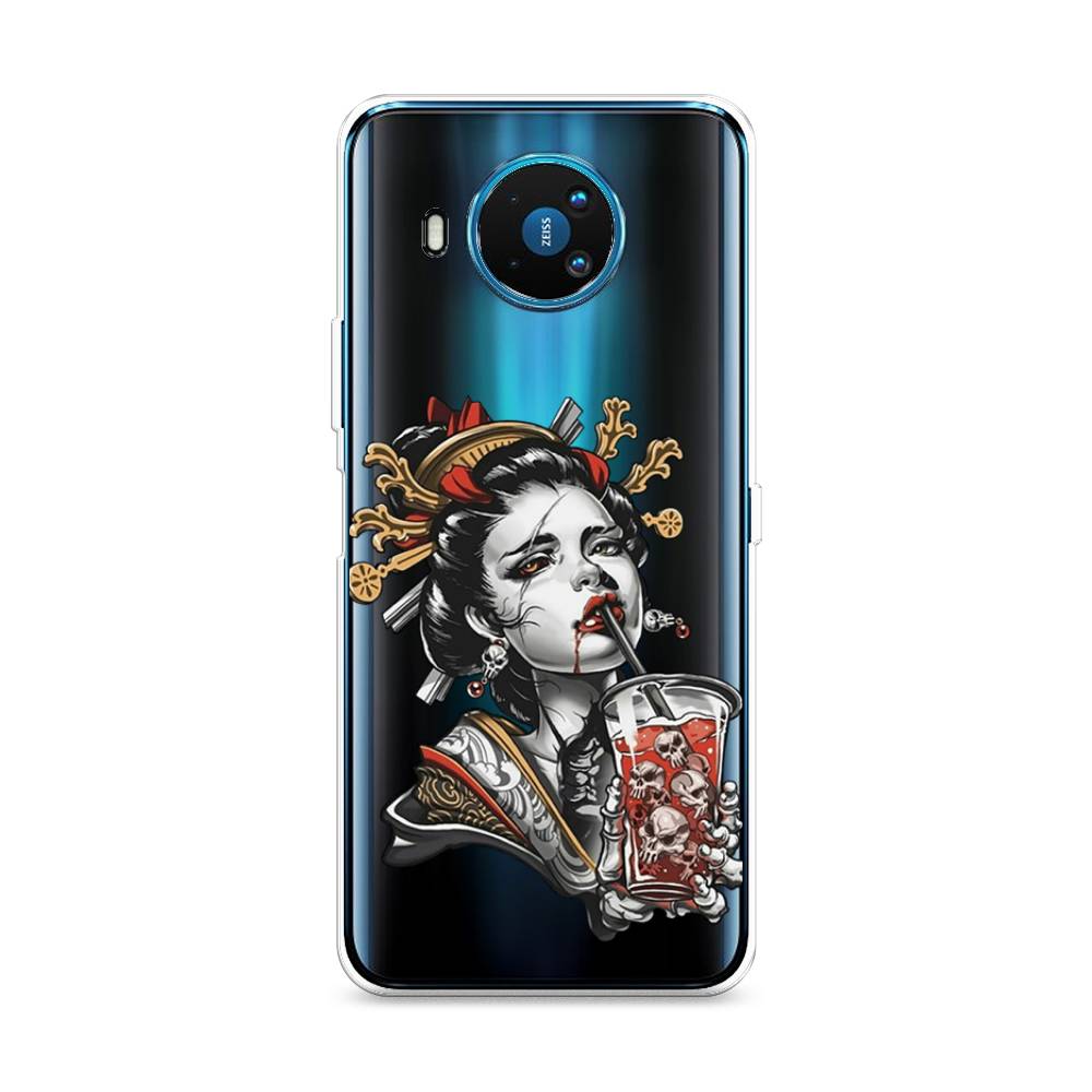 

Чехол на Nokia 8.3 "Опасная гейша", Красный;черный;серый, 123550-4