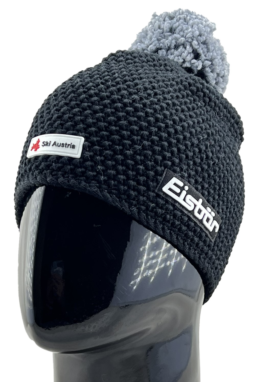 

Шапка бини унисекс Eisbar Jamie Pompon SKA черная, р.56-60, Черный, Jamie Pompon SKA