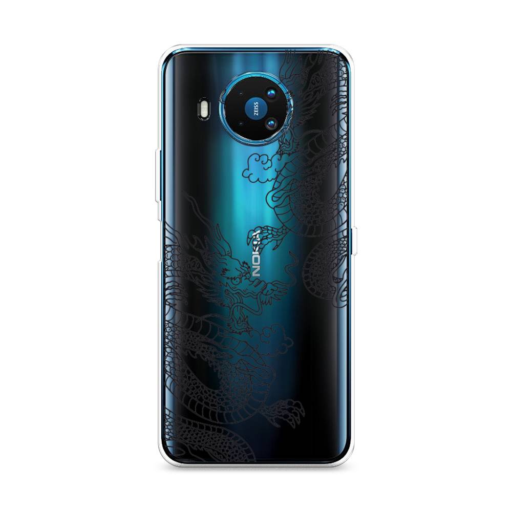 

Чехол на Nokia 8.3 "Два китайских дракона", Серый;черный, 123550-1