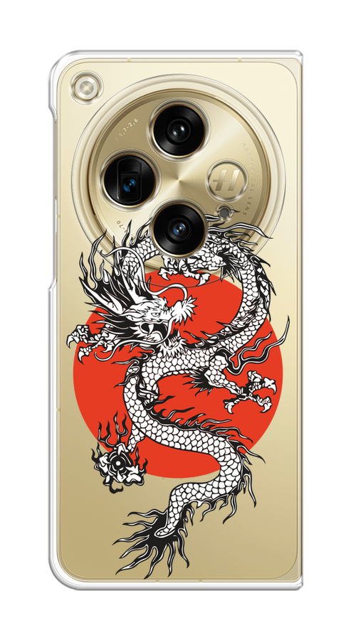 

Чехол на Oppo Find N3/OnePlus Open "Восходящий дракон", Белый;черный;красный, 154350-1