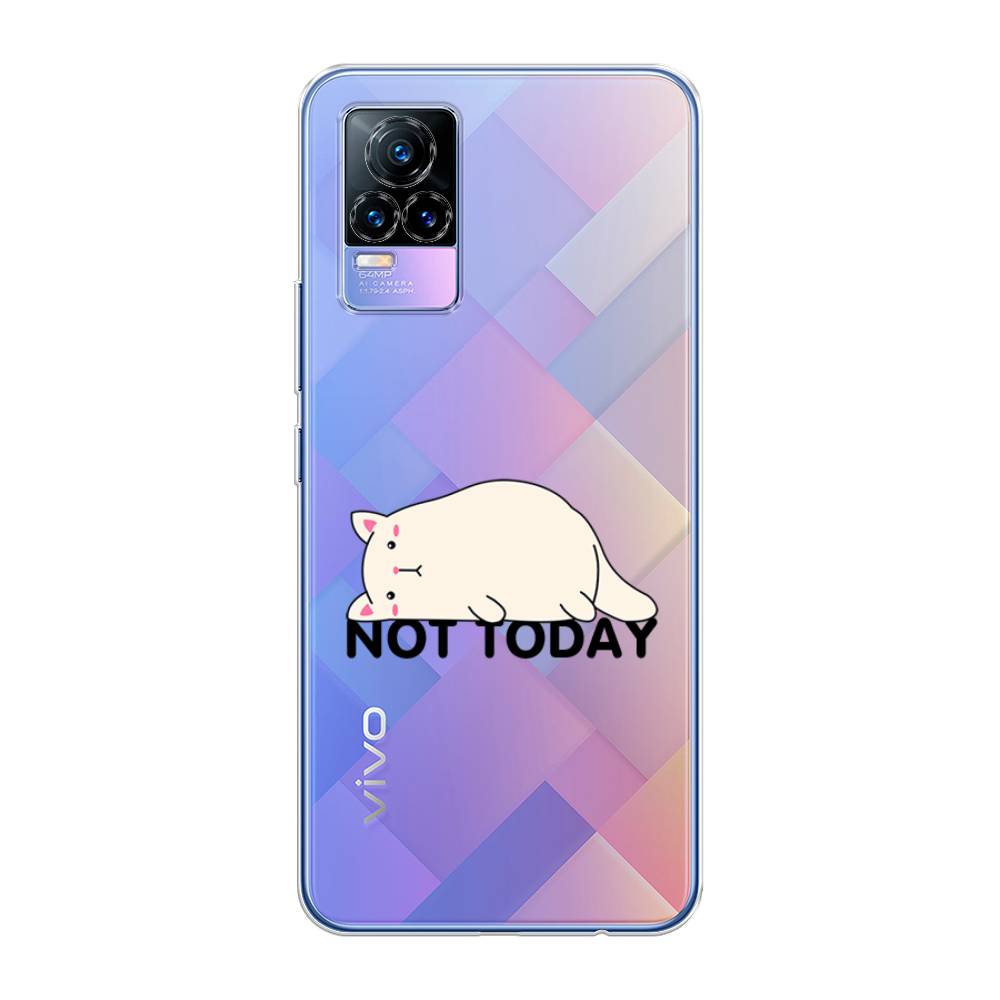 

Чехол на Vivo V21e 4G "Cat not today", Белый;розовый;черный, 264550-1
