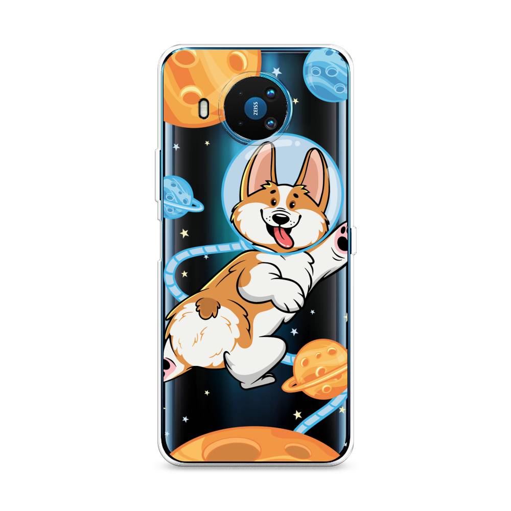 

Чехол на Nokia 8.3 "Корги-космонавт", Голубой;бежевый;белый, 123550-1