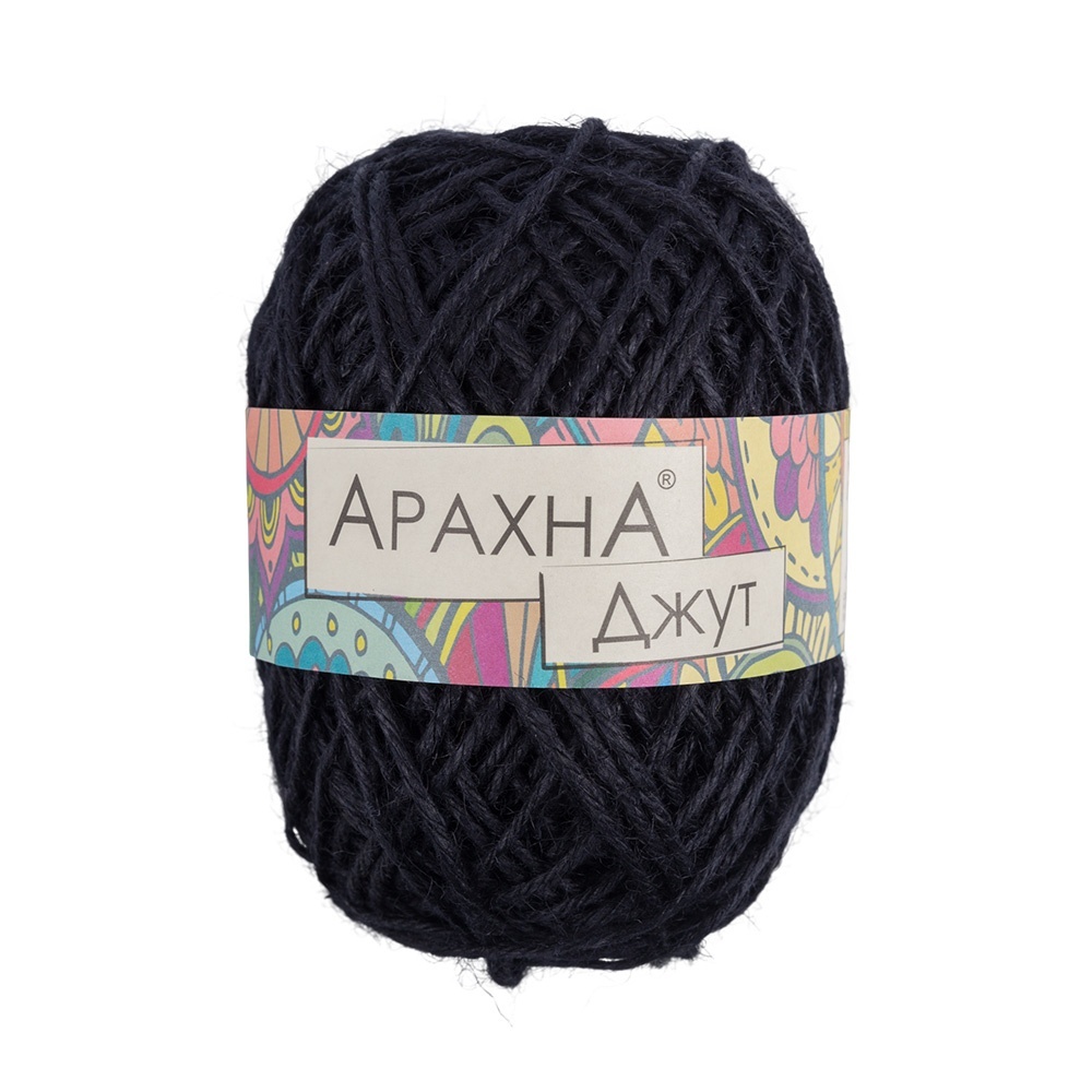 

ARACHNA Jute, джут, 5х100 г, 90 м, цвет 002 черный