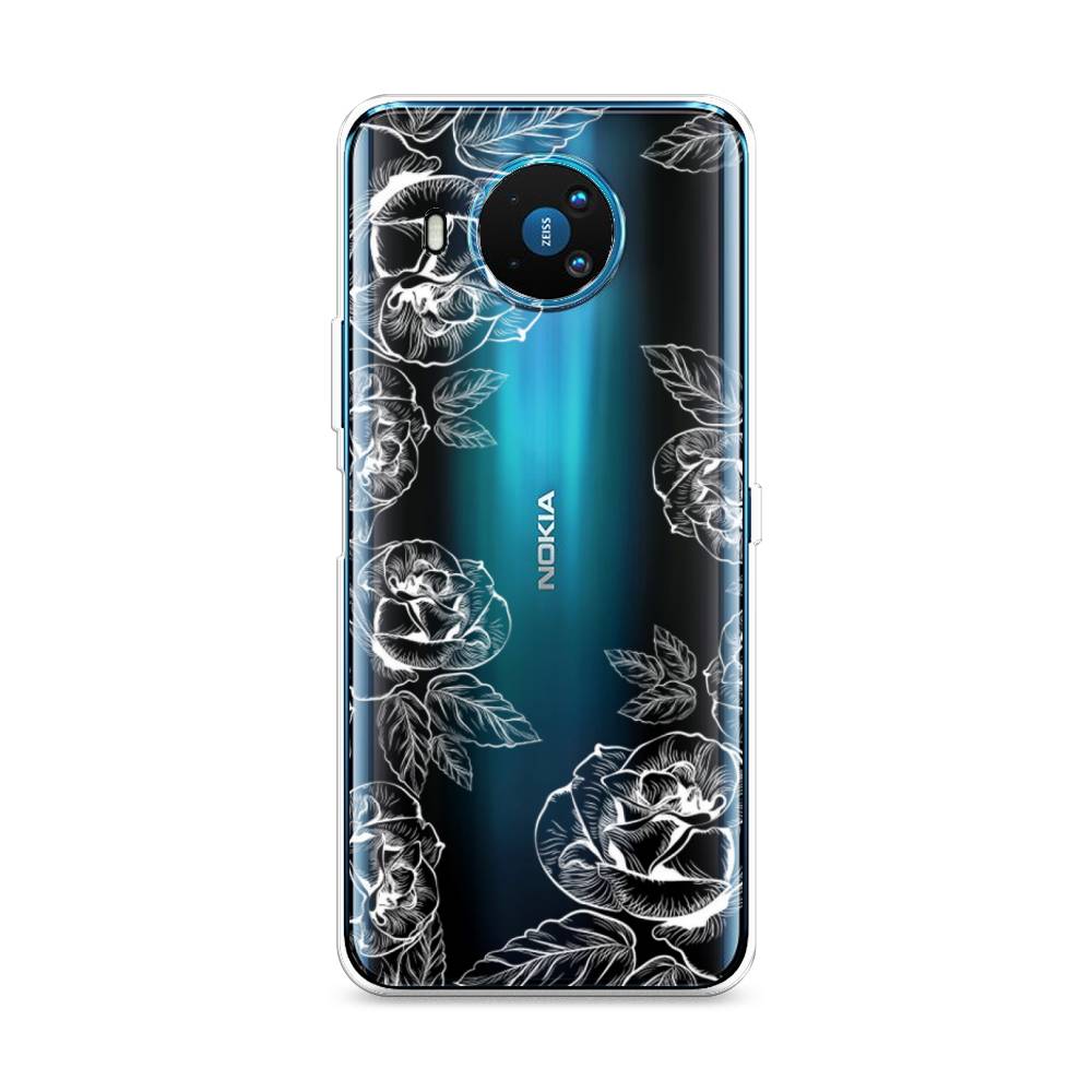 

Чехол на Nokia 8.3 "Розы графика", Черный;серый, 123550-2